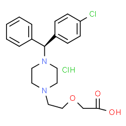 ChemSpider 2D Image | (2-{4-[(S)-(4-Chlorophenyl)(phenyl)methyl]-1-piperazinyl}ethoxy)acetic acid hydrochloride (1:1) | C21H26Cl2N2O3