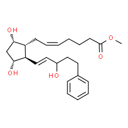 ChemSpider 2D Image | Methyl (5Z)-7-{(1R,2R,3R,5S)-3,5-dihydroxy-2-[(1E)-3-hydroxy-5-phenyl-1-penten-1-yl]cyclopentyl}-5-heptenoate | C24H34O5