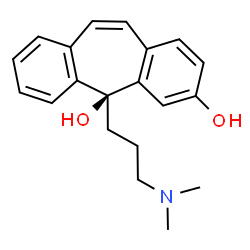 ChemSpider 2D Image | (5S)-5-[3-(Dimethylamino)propyl]-5H-dibenzo[a,d][7]annulene-3,5-diol | C20H23NO2