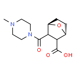 ChemSpider 2D Image | (1R,4R)-3-[(4-Methyl-1-piperazinyl)carbonyl]-7-oxabicyclo[2.2.1]heptane-2-carboxylic acid | C13H20N2O4