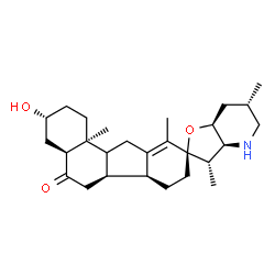 ChemSpider 2D Image | (3alpha,5alpha,8alpha,9xi,10alpha,17beta,20S,22S,23S)-3-Hydroxy-5,6-dihydro-17,23-epoxyveratraman-6-one | C27H41NO3