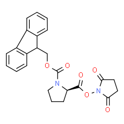 ChemSpider 2D Image | 2,5-Dioxo-1-pyrrolidinyl 1-[(9H-fluoren-9-ylmethoxy)carbonyl]-D-prolinate | C24H22N2O6