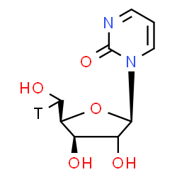 ChemSpider 2D Image | 1-[(2xi,5S)-beta-D-(C~5~-~3~H_1_)-threo-Pentofuranosyl]-2(1H)-pyrimidinone | C9H11TN2O5