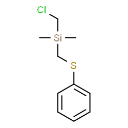 ChemSpider 2D Image | (Chloromethyl)(dimethyl)[(phenylsulfanyl)methyl]silane | C10H15ClSSi