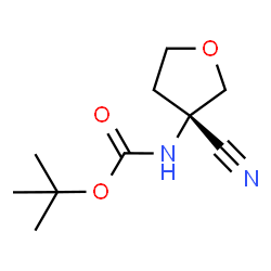 ChemSpider 2D Image | 2-Methyl-2-propanyl [(3S)-3-cyanotetrahydro-3-furanyl]carbamate | C10H16N2O3