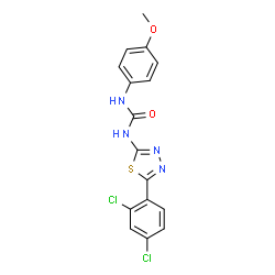 ChemSpider 2D Image | 1-[5-(2,4-Dichlorophenyl)-1,3,4-thiadiazol-2-yl]-3-(4-methoxyphenyl)urea | C16H12Cl2N4O2S
