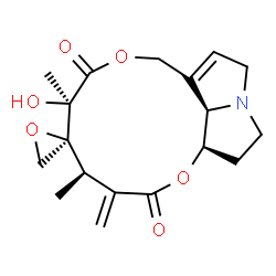 ChemSpider 2D Image | (4R,5S,6R,14aR,14bR)-6-Hydroxy-4,6-dimethyl-3-methylene-3,4,9,11,13,14,14a,14b-octahydro-2H-spiro[1,6-dioxacyclododecino[2,3,4-gh]pyrrolizine-5,2'-oxirane]-2,7(6H)-dione | C18H23NO6