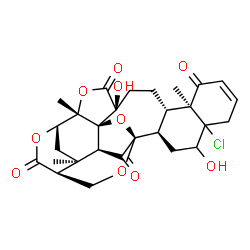 ChemSpider 2D Image | (1R,2S,5S,8S,9S,17R,18R,21S,26S,27S)-14-Chloro-5,15-dihydroxy-2,9,26-trimethyl-3,19,23,28-tetraoxaoctacyclo[16.9.1.1~18,27~.0~1,5~.0~2,24~.0~8,17~.0~9,14~.0~21,26~]nonacos-11-ene-4,10,22,29-tetrone | C28H31ClO10