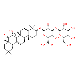 ChemSpider 2D Image | (3beta,15alpha)-15-Hydroxy-16-oxoolean-12-en-3-yl 3-O-beta-D-glucopyranosyl-beta-D-glucopyranosiduronic acid | C42H66O14