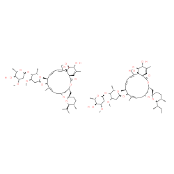 ChemSpider 2D Image | (1'R,2R,4'S,5S,6R,8'R,10'Z,12'S,13'S,14'Z,20'R,21'R,24'S)-21',24'-Dihydroxy-6-isopropyl-5,11',13',22'-tetramethyl-2'-oxo-3,4,5,6-tetrahydrospiro[pyran-2,6'-[3,7,19]trioxatetracyclo[15.6.1.1~4,8~.0~20,
24~]pentacosa[10,14,16,22]tetraen]-12'-yl (4xi)-2,6-dideoxy-4-O-(2,6-dideoxy-3-O-methyl-alpha-L-arabino-hexopyranosyl)-3-O-methyl-alpha-L-threo-hexopyranoside - (1'R,2R,4'S,5S,6R,8'R,10'Z,12'S,13'S,14
'Z,20'R,21'R,24'S)-6-[(2S)-2-butanyl]-21',24'-dihydroxy-5,11',13',22'-tetramethyl-2'-oxo-3,4,5,6-tetrahydrospiro[pyran-2,6'-[3,7,19]trioxatetracyclo[15.6.1.1~4,8~.0~20,24~]pentacosa[10,14,16,22]tetrae
n]-12'-yl (4xi)-2,6-dideoxy-4-O-(2,6-dideoxy-3-O-methyl-alpha-L-arabino-hexopyranosyl)-3-O-methyl-alpha-L-threo-hexopyranoside (1:1) | C95H146O28