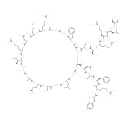 ChemSpider 2D Image | N~2~-({(4R,10S,16S,19S,22S,28S,31S,34S,37S,40S,49S,52R)-19-(3-Amino-3-oxopropyl)-49-benzyl-28-[(2S)-2-butanyl]-52-({N-[(2S)-2-{2-[(2S)-5-carbamimidamido-1-{[(4S,7S)-1-carbamimidamido-7-{2-[(2S)-1-hydr
oxy-3-oxo-2-propanyl]hydrazino}-9-methyl-5,6-dioxo-4-decanyl]amino}-1-oxo-2-pentanyl]hydrazino}-3-hydroxypropanoyl]-L-seryl}amino)-31,40-bis(3-carbamimidamidopropyl)-34-(carboxymethyl)-16-(hydroxymeth
yl)-10-isobutyl-22-methyl-37-[2-(methylsulfanyl)ethyl]-6,9,12,15,18,21,24,27,30,33,36,39,42,45,48,51-hexadecaoxo-1,2-dithia-5,8,11,14,17,20,23,26,29,32,35,38,41,44,47,50-hexadecaazacyclotripentacontan
-4-yl}carbonyl)-L-asparaginyl-N-{(2S,5S)-8-carbamimidamido-5-[(N-hydroxy-L-tyrosyl)amino]-3,4-dioxo-1-phenyl-2-octanyl}-L-serinamide | C127H203N45O39S3