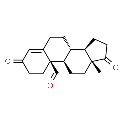 ChemSpider 2D Image | (8alpha,9beta,10alpha,13alpha,14beta)-3,17-Dioxoandrost-4-en-19-al | C19H24O3