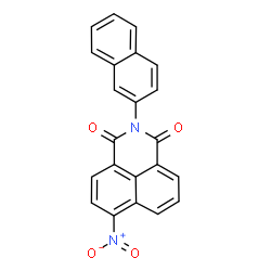 ChemSpider 2D Image | 2-(2-Naphthyl)-6-nitro-1H-benzo[de]isoquinoline-1,3(2H)-dione | C22H12N2O4