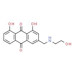ChemSpider 2D Image | 1,8-Dihydroxy-3-{[(2-hydroxyethyl)amino]methyl}-9,10-anthraquinone | C17H15NO5