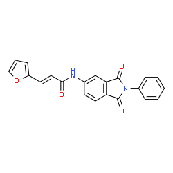 ChemSpider 2D Image | (2E)-N-(1,3-Dioxo-2-phenyl-2,3-dihydro-1H-isoindol-5-yl)-3-(2-furyl)acrylamide | C21H14N2O4