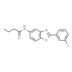 ChemSpider 2D Image | N-[2-(3-Iodophenyl)-1,3-benzoxazol-5-yl]butanamide | C17H15IN2O2