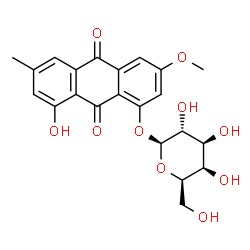 ChemSpider 2D Image | 8-Hydroxy-3-methoxy-6-methyl-9,10-dioxo-9,10-dihydro-1-anthracenyl beta-D-galactopyranoside | C22H22O10