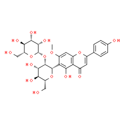 ChemSpider 2D Image | (1S)-1,5-Anhydro-1-[5-hydroxy-2-(4-hydroxyphenyl)-7-methoxy-4-oxo-4H-chromen-6-yl]-2-O-beta-D-mannopyranosyl-D-mannitol | C28H32O15