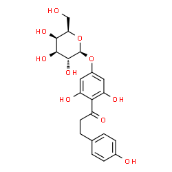 ChemSpider 2D Image | 3,5-Dihydroxy-4-[3-(4-hydroxyphenyl)propanoyl]phenyl beta-D-galactopyranoside | C21H24O10