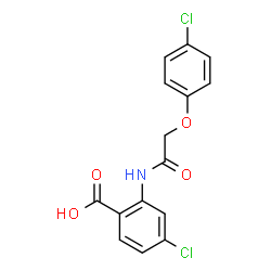 ChemSpider 2D Image | 4-CHLORO-2-[2-(4-CHLOROPHENOXY)ACETAMIDO]BENZOIC ACID | C15H11Cl2NO4