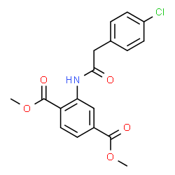 ChemSpider 2D Image | Dimethyl 2-{[(4-chlorophenyl)acetyl]amino}terephthalate | C18H16ClNO5