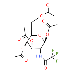 ChemSpider 2D Image | 1,3,4,6-Tetra-O-acetyl-2-deoxy-2-[(trifluoroacetyl)amino]-beta-D-erythro-hexopyranose | C16H20F3NO10