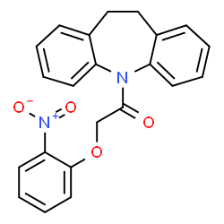 ChemSpider 2D Image | 1-(10,11-Dihydro-5H-dibenzo[b,f]azepin-5-yl)-2-(2-nitrophenoxy)ethanone | C22H18N2O4