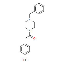 ChemSpider 2D Image | 1-(4-Benzyl-1-piperazinyl)-2-(4-bromophenyl)ethanone | C19H21BrN2O