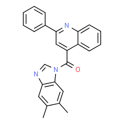 ChemSpider 2D Image | (5,6-Dimethyl-1H-benzimidazol-1-yl)(2-phenyl-4-quinolinyl)methanone | C25H19N3O