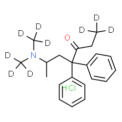 ChemSpider 2D Image | 6-{Bis[(~2~H_3_)methyl]amino}-4,4-diphenyl-3-(1,1,1-~2~H_3_)heptanone hydrochloride (1:1) | C21H19D9ClNO