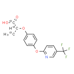 ChemSpider 2D Image | 2-(4-{[5-(Trifluoromethyl)-2-pyridinyl]oxy}phenoxy)(~13~C_3_)propanoic acid | C1213C3H12F3NO4
