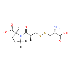 ChemSpider 2D Image | 1-[(2S)-3-{[(2R)-2-Amino-2-carboxyethyl]disulfanyl}-2-methylpropanoyl]-L-(2,5,5-~2~H_3_)proline | C12H17D3N2O5S2