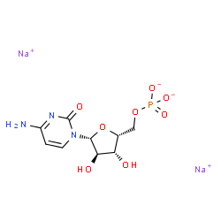 ChemSpider 2D Image | Disodium 4-amino-1-(5-O-phosphonato-beta-D-xylofuranosyl)-2(1H)-pyrimidinone | C9H12N3Na2O8P
