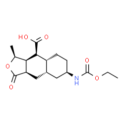 ChemSpider 2D Image | (3S,3aR,4aR,7R,8aS,9aR)-7-[(Ethoxycarbonyl)amino]-3-methyl-1-oxododecahydronaphtho[2,3-c]furan-4-carboxylic acid | C17H25NO6