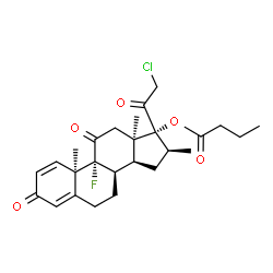 ChemSpider 2D Image | (8alpha,10alpha,13alpha,16beta)-21-Chloro-9-fluoro-16-methyl-3,11,20-trioxopregna-1,4-dien-17-yl butyrate | C26H32ClFO5
