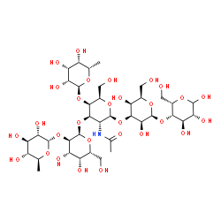 ChemSpider 2D Image | 6-Deoxy-alpha-L-glucopyranosyl-(1->2)-alpha-D-galactopyranosyl-(1->3)-[6-deoxy-alpha-L-talopyranosyl-(1->4)]-2-acetamido-2-deoxy-beta-D-galactopyranosyl-(1->3)-beta-D-talopyranosyl-(1->4)-L-idopyranos
e | C38H65NO29