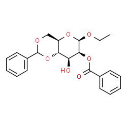 ChemSpider 2D Image | Ethyl 2-O-benzoyl-4,6-O-benzylidene-beta-D-mannopyranoside | C22H24O7