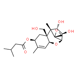 ChemSpider 2D Image | (3alpha,4beta,5alpha,8alpha,11beta,12R)-3,4,15-Trihydroxy-12,13-epoxytrichothec-9-en-8-yl 3-methylbutanoate | C20H30O7