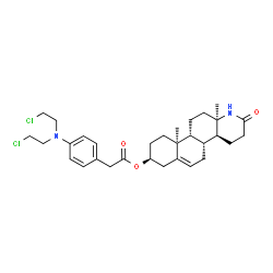 ChemSpider 2D Image | (4aS,4bR,8S,10aS,10bR,12aR)-10a,12a-Dimethyl-2-oxo-1,2,3,4,4a,4b,5,7,8,9,10,10a,10b,11,12,12a-hexadecahydronaphtho[2,1-f]quinolin-8-yl {4-[bis(2-chloroethyl)amino]phenyl}acetate | C31H42Cl2N2O3