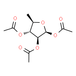 ChemSpider 2D Image | 1,2,3-Tri-O-acetyl-5-deoxy-beta-D-arabinofuranose | C11H16O7