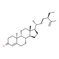 ChemSpider 2D Image | (9beta,10alpha)-Stigmasta-4,22,25-trien-3-one | C29H44O