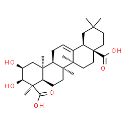 ChemSpider 2D Image | (2beta,3beta,8alpha,10alpha,18alpha)-2,3-Dihydroxyolean-12-ene-24,28-dioic acid | C30H46O6
