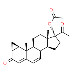 ChemSpider 2D Image | (1R,3aS,3bS,7aR,8aR,8bS,8cS,10aR)-1-Acetyl-8b,10a-dimethyl-7-oxo-1,2,3,3a,3b,7,7a,8,8a,8b,8c,9,10,10a-tetradecahydrocyclopenta[a]cyclopropa[g]phenanthren-1-yl acetate | C24H30O4
