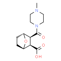 ChemSpider 2D Image | (1R,2R,3S,4R)-3-[(4-Methyl-1-piperazinyl)carbonyl]-7-oxabicyclo[2.2.1]heptane-2-carboxylic acid | C13H20N2O4