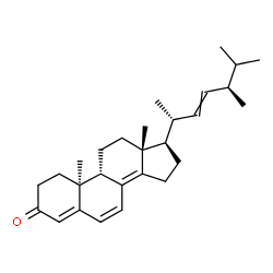 ChemSpider 2D Image | (9beta,10alpha)-Ergosta-4,6,8(14),22-tetraen-3-one | C28H40O
