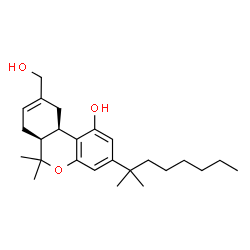 ChemSpider 2D Image | (6aS,10aR)-9-(Hydroxymethyl)-6,6-dimethyl-3-(2-methyl-2-octanyl)-6a,7,10,10a-tetrahydro-6H-benzo[c]chromen-1-ol | C25H38O3