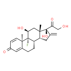 ChemSpider 2D Image | (10alpha,11beta,14beta,17alpha)-9-Fluoro-11,17,21-trihydroxy-16-methylenepregna-1,4-diene-3,20-dione | C22H27FO5