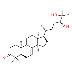 ChemSpider 2D Image | (10alpha,13alpha,24S)-24,25-Dihydroxylanosta-7,9(11)-dien-3-one | C30H48O3