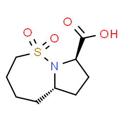 ChemSpider 2D Image | (5aS,8R)Octahydropyrrolo[1,2-b][1,2]thiazepine-8-carboxylic acid 1,1-dioxide | C9H15NO4S