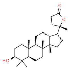ChemSpider 2D Image | (3beta,5alpha,10alpha,14beta,17alpha)-3-Hydroxy-4,4,8,14-tetramethyl-20,24-epoxy-18-norcholan-24-one | C27H44O3